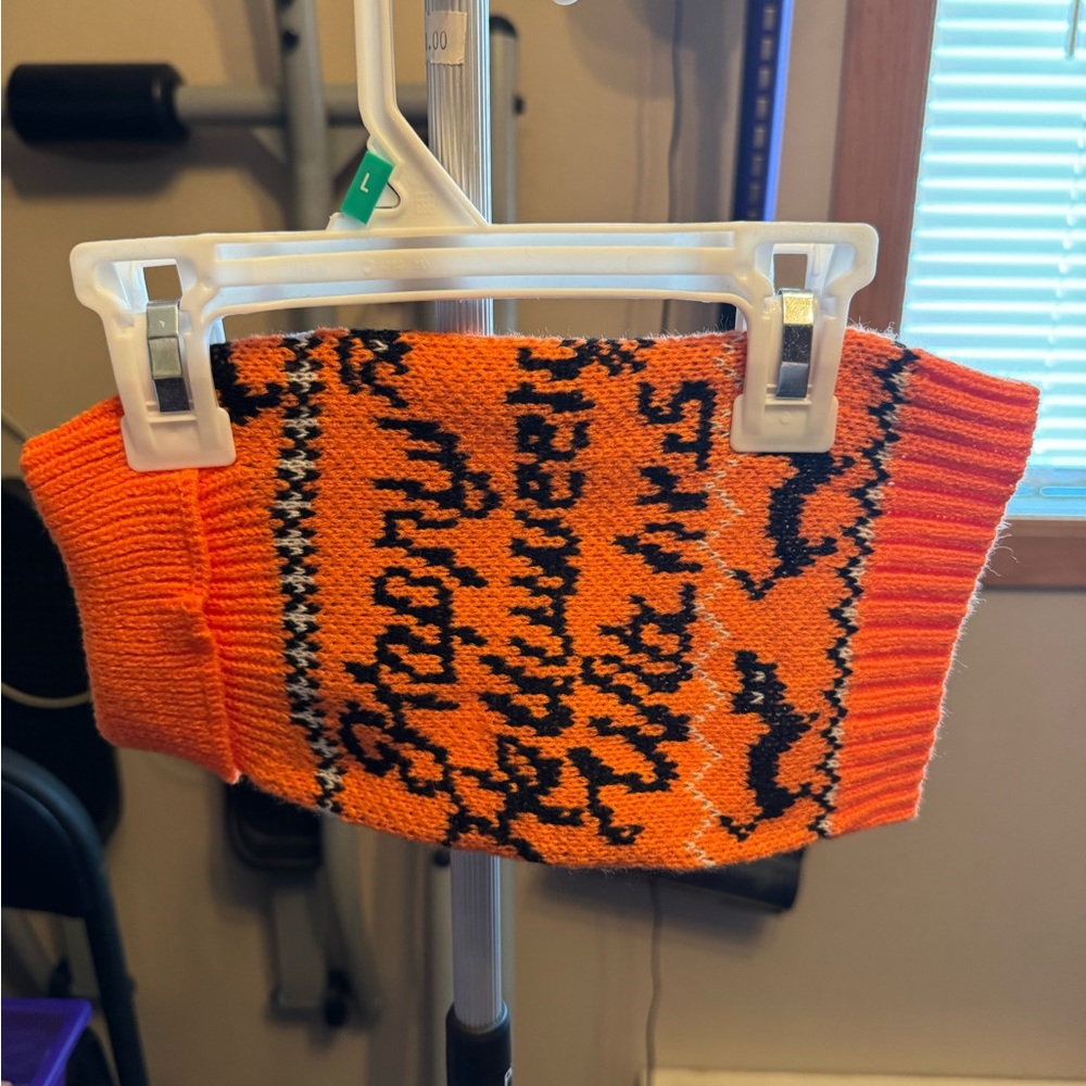 Orange and Black Knit Sleeve